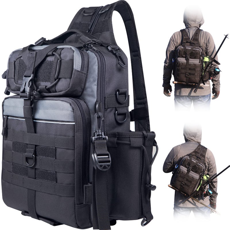 BLISSWILL Fishing Backpack Outdoor Tackle Bag Large Tackle Bag Water-Resistant Backpack with Rod Holder Shoulder Backpack Fishing Gifts for men - Image 1